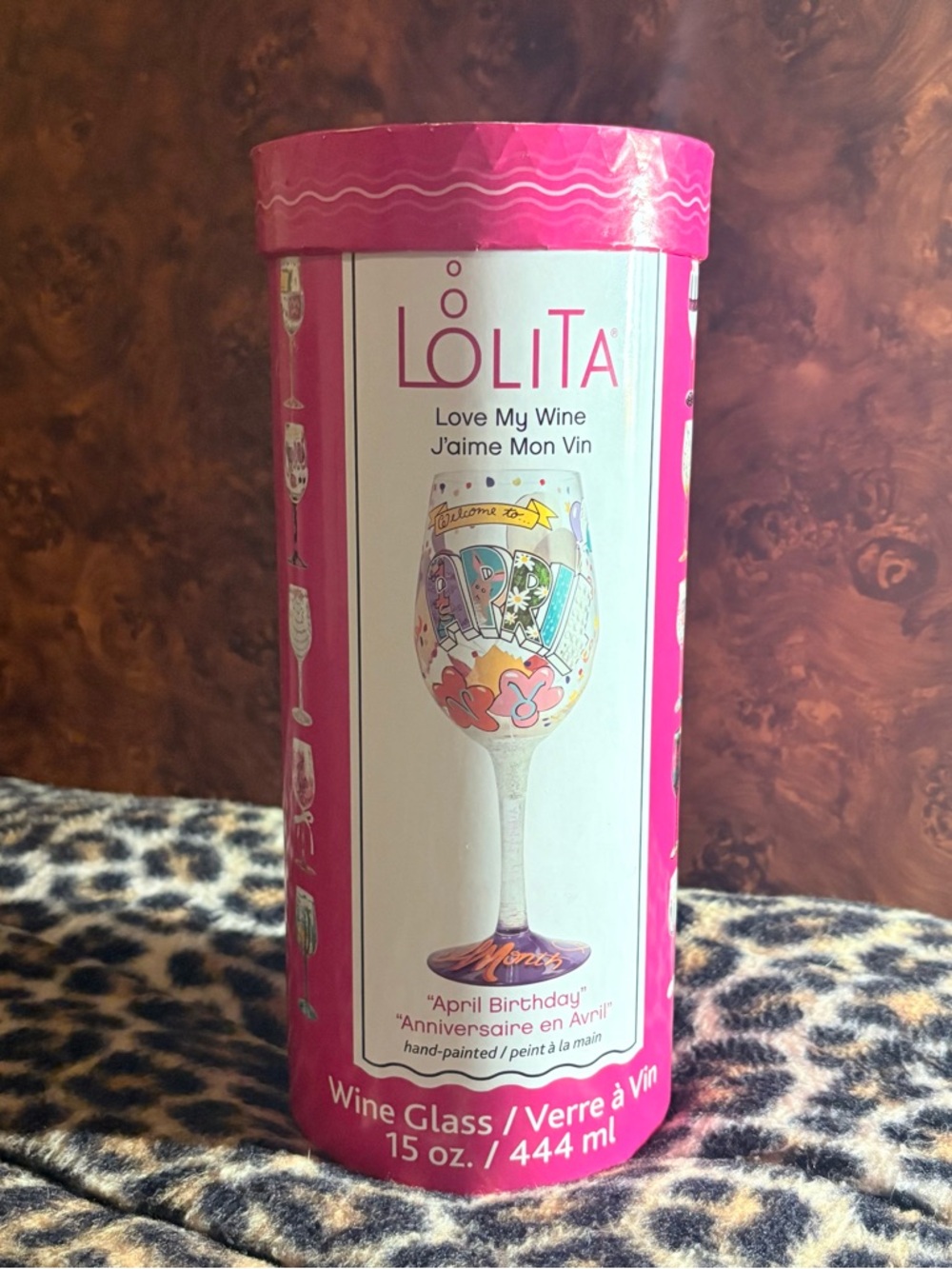 Lolita Hand-Painted Wine Glass ( Love My Birthday Month ) April Birthday